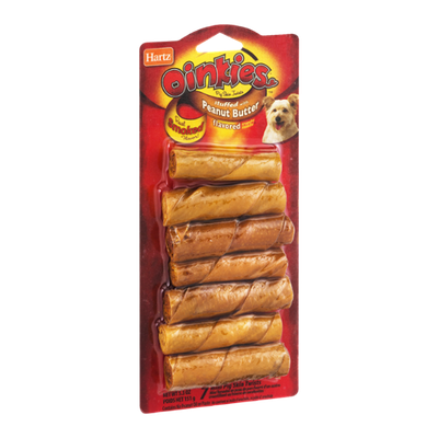 Hartz Oinkies Mini Pig Skin Twists Stuffed With Peanut Butter