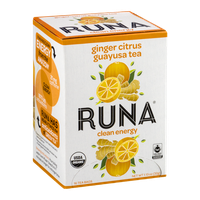 Runa Ginger Citrus Guayusa Tea Clean Energy - 16 CT