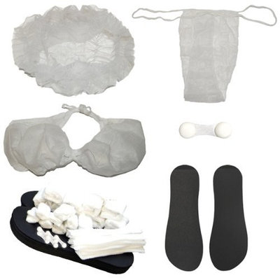 Turbo Tan Sunless Tanning Accessories Kit: Set of 10 of Sticky Feet, 10 Disposable Hair Net Caps, 10 Disposable Bras and 10 Disposable Panty Thongs