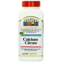 21st Century Calcium Citrate Caplets, 120-Count