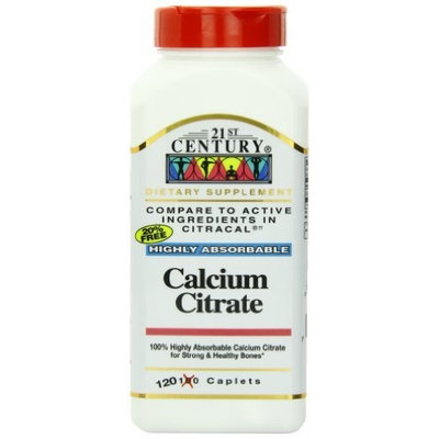 21st Century Calcium Citrate Caplets, 120-Count