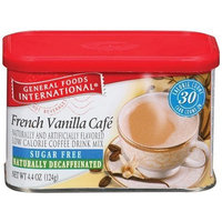 General Foods International Coffee General Foods International Sugar Free Naturally Decaffeinated French Vanilla Cafe Coffee Drink Mix, 4.4-Ounce Tins (Pack of 6)