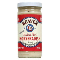 Beaver Brand Extra Hot Horseradish 4 oz glass jar