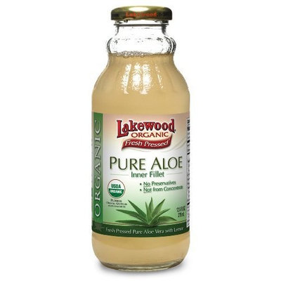 Lakewood Organic PURE Aloe Inner Fillet Juice, 12.5-Ounce Bottles (Pack of 12)