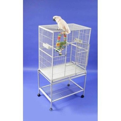 A&E CAGE CO 32-Inch by 21-Inch Flight Cage and Stand, Platinum