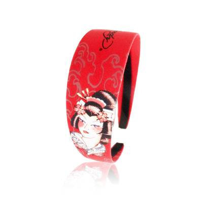 Christian Audigier Ed Hardy Geisha Red Headband 1 3/4 Inch