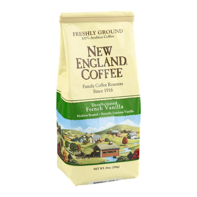 New England Coffee Decaffeinated French Vanilla Medium Roasted Freshly Ground