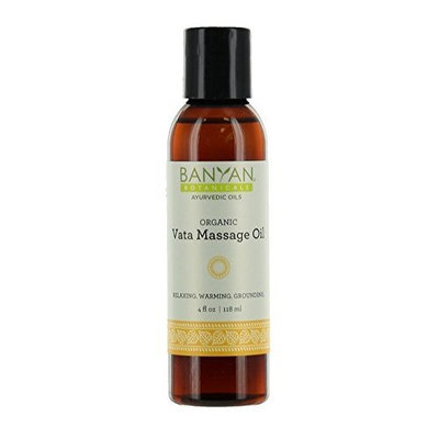 Banyan Botanicals Vata Massage Oil - Certified Organic, 4 oz - Relaxing, warming, grounding - Warm herbs that support vitality and vigor and promote calmness and strength*