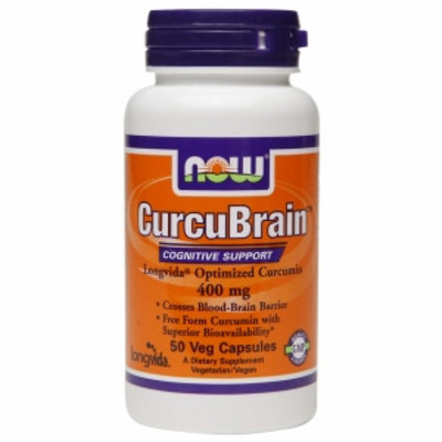 NOW Foods CurcuBrain Cognitive Support 400mg, Veggie Capsules, 50 ea