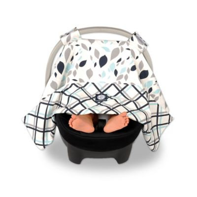 Balboa Baby Car Seat Canopy in Navy Leaves