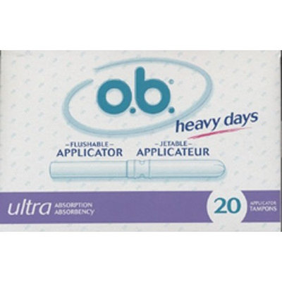 O.B. Heavy Days Flushable Applicator Ultra Absorbency 20 Tampons