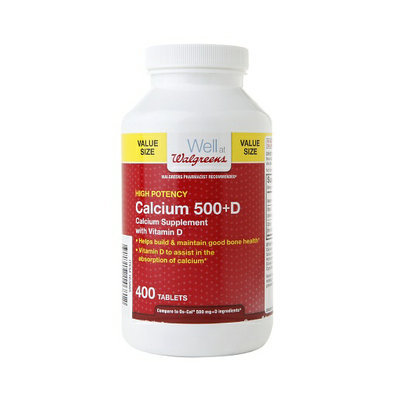 Walgreens Calcium 500+D Tablets Value Size