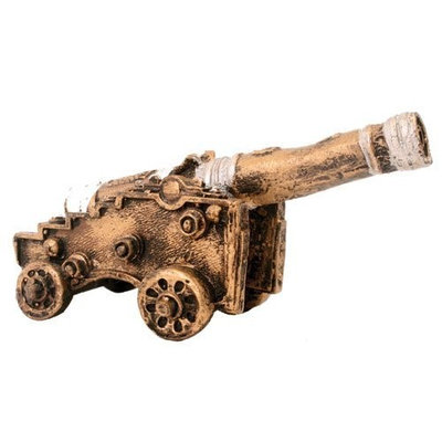 Pure Aquatic Pirate's Cannon Aquarium Ornament - 4.5 in. x 2.5 in. x 2.5 in.