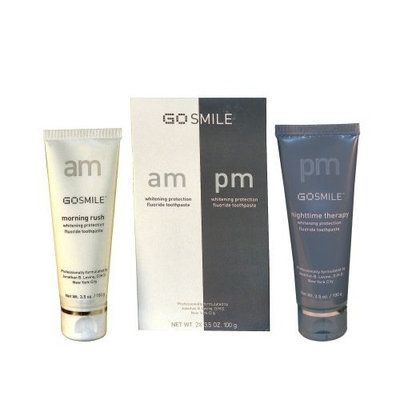 GoSMILE AM/PM Duo Pack - Whitening Maintenance Aromatherapy Fluoride Toothpaste 3.5 Ounces Each (100g)