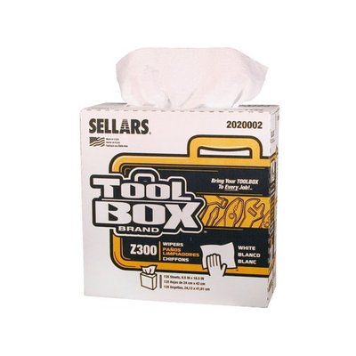 TOOLBOX Cleaning Wipes Z300 Interfold Wipers (135-Count; 8 Boxes/Case; 1,080 Sheets) Color: White 2020002
