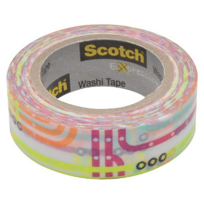 Scotch Washi Tape Purple Lines 10mX15mm