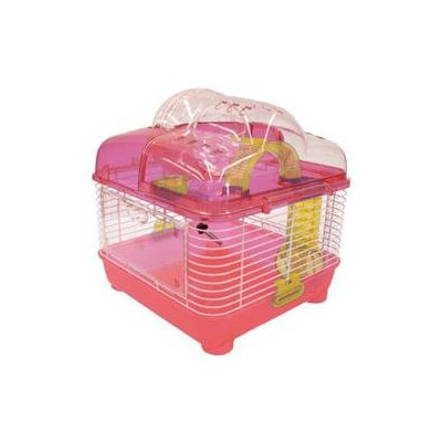 YML H1010PK 10 in. Clear Plastic Hamster-Mice Cage in Pink