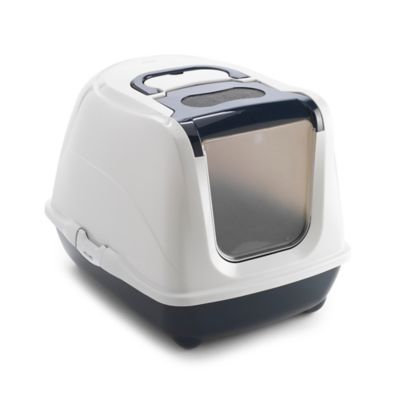 Moderna Flip Top Blue Enclosed Cat Litter Box