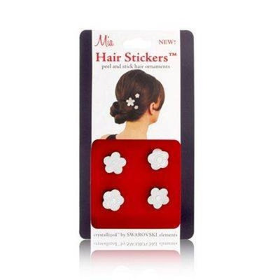 Mia Hair Stickers - Small Model No. 04602 - 4 Silver Hearts