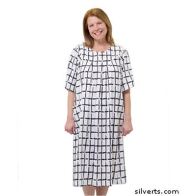 Silvert's Silverts 210001203 Womens Value Priced Adaptive Open Back Dress Classic Check - Medium