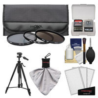 Hoya 62mm 3-Piece Digital Filter Set (HMC UV Ultraviolet, Circular Polarizer & ND8 Neutral Density) with Case + Tripod Kit for Canon, Nikon, Sony, Olympus & Pentax Lenses