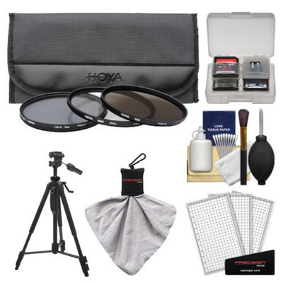 Hoya 62mm 3-Piece Digital Filter Set (HMC UV Ultraviolet, Circular Polarizer & ND8 Neutral Density) with Case + Tripod Kit for Canon, Nikon, Sony, Olympus & Pentax Lenses