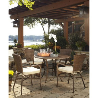 Panama Jack Key Biscanye 5-Piece Wicker Patio Dining Furniture Set