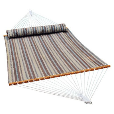 Algoma Net Company Quick Dry 13' Patio Hammock with Pillow - Natural Stripe