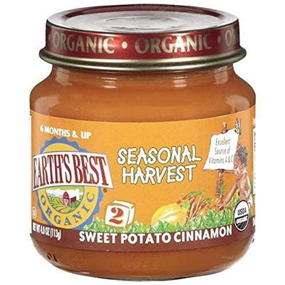 Earth's Best Organic Seasonal Harvest Baby Food, Sweet Potato Cinnamon, 4 Ounce (Pack of 12)