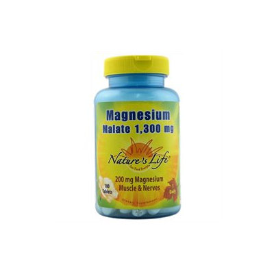 Nature's Life Magnesium Malate - 1300 mg - 100 Tablets