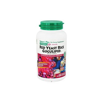 Nature's Plus - Herbal Actives Red Yeast Rice/Gugulipid Complex 450 mg. - 120 Vegetarian Capsules