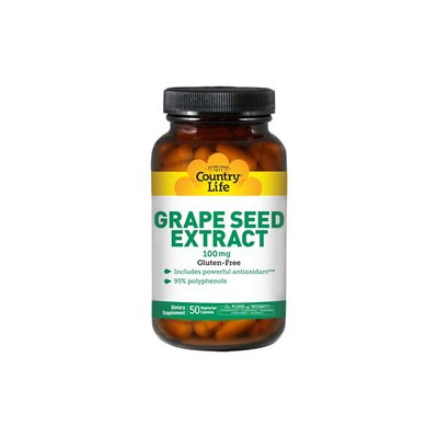 Country Life - Grape Seed Extract 100 mg. - 50 Vegetarian Capsules