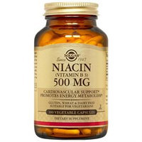 Solgar - Niacin Vitamin B3 500 mg. - 100 Vegetarian Capsules