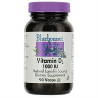 Bluebonnet Nutrition - Vitamin D3 1000 IU - 90 Vegetarian Capsules
