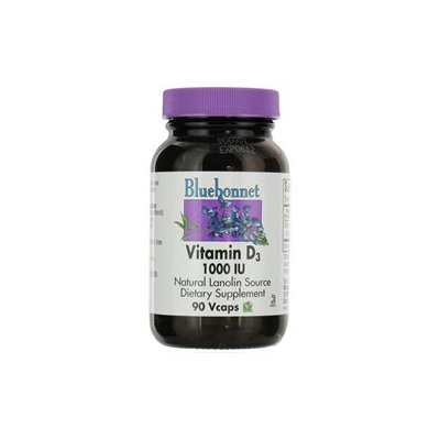 Bluebonnet Nutrition - Vitamin D3 1000 IU - 90 Vegetarian Capsules