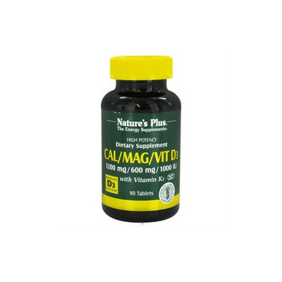 Nature's Plus Cal Mag Vitamin D3 with Vitamin K2 - 90 Tablets