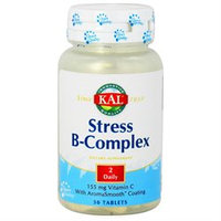 Kal - Stress B-Complex 155 mg Vitamin C with AromaSmooth Coating - 50 Tablets