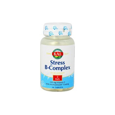 Kal - Stress B-Complex 155 mg Vitamin C with AromaSmooth Coating - 50 Tablets