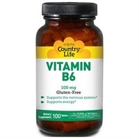 Country Life Vitamins Vitamin B-6 100 mg 100 Tablets, Country Life
