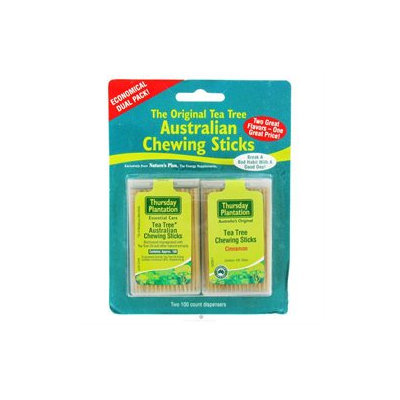 Thursday Plantation - The Original Australian Tea Tree Chewing Sticks Toothpicks Twin Pack Special Cinnamon Flavor Original - 200 Sticks