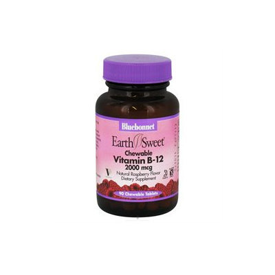 Bluebonnet Nutrition - Earth Sweet Chewable Vitamin B-12 Natural Raspberry Flavor 2000 mcg. - 90 Chewable Tablets
