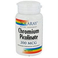Solaray Chromium Picolinate - 200 mcg - 100 Tablets