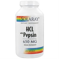 Solaray - HCL With Pepsin High Potency 650 mg. - 250 Capsules