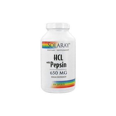 Solaray - HCL With Pepsin High Potency 650 mg. - 250 Capsules