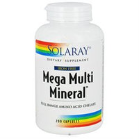Solaray Mega Multi Mineral W/O Iron - 200 Capsules - Multiminerals