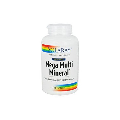 Solaray Mega Multi Mineral W/O Iron - 200 Capsules - Multiminerals