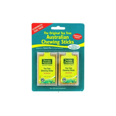Thursday Plantation - The Original Australian Tea Tree Chewing Sticks Toothpicks Twin Pack Special Cinnamon Flavor - 200 Sticks
