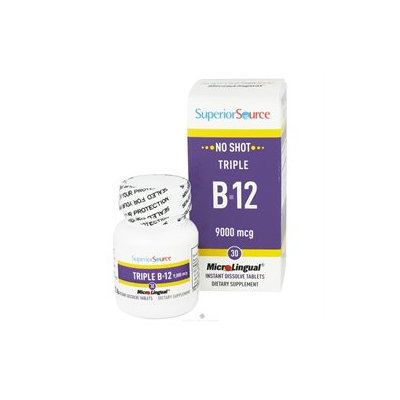 Superior Source - No Shot Triple B12 Instant Dissolve 9000 mcg. - 30 Tablets