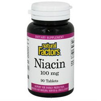 Vitamin B3 Niacin 100 mg by Natural Factors - 90 Tablets