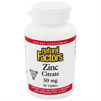 Natural Factors - Zinc Citrate 50 mg. - 90 Tablets